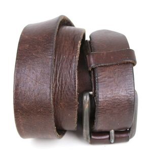VTG J&M 1850 BROWN GENUINE LEATHER 1 3/8"Wd CASUAL DRESS MEN'S BELT Sz 38 (T22